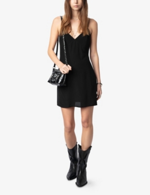 ZADIG&VOLTAIRE: Rameli V-Neck Adjustable-Strap Woven Mini Dress
