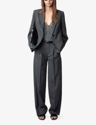 ZADIG&VOLTAIRE: Vavy Raw-Edge Single-Breasted Wool-Blend Blazer
