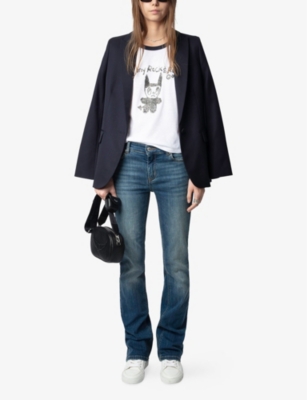 ZADIG&VOLTAIRE: Woos Rhinestone-Embellished Short-Sleeve Cotton-Blend T-Shirt