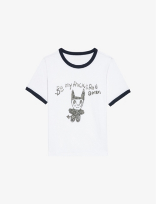 ZADIG&VOLTAIRE: Woos Rhinestone-Embellished Short-Sleeve Cotton-Blend T-Shirt
