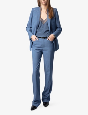 Zadig & Voltaire Womens Pistol Flared-leg Mid-rise Stretch-woven Trousers Surf In Surf