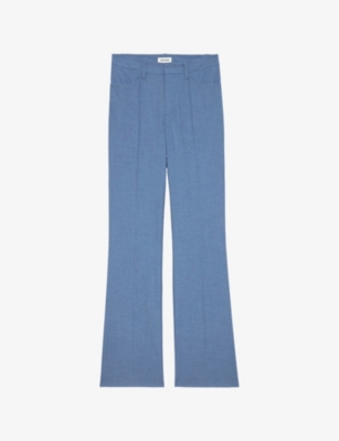Zadig & Voltaire Womens Pistol Flared-leg Mid-rise Stretch-woven Trousers Surf In Surf