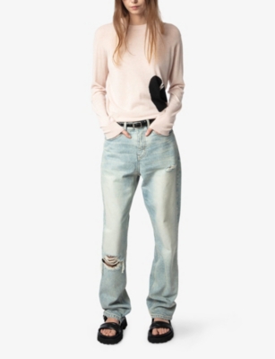 ZADIG&VOLTAIRE: Pravis Heart-Motif Long-Sleeve Cashmere Jumper