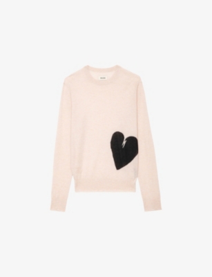 ZADIG&VOLTAIRE: Pravis Heart-Motif Long-Sleeve Cashmere Jumper
