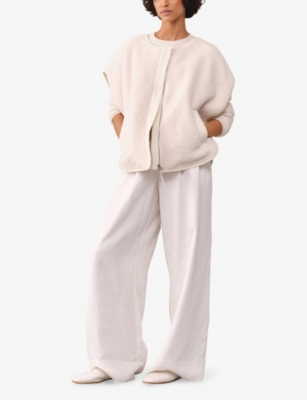 The White Company S Ivory Round-neck Boxy-fit Borg Gilet In White