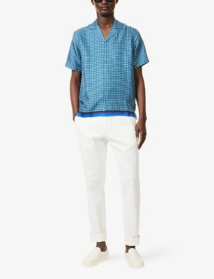 ORLEBAR BROWN: Camp-Collar Short-Sleeve Silk Shirt