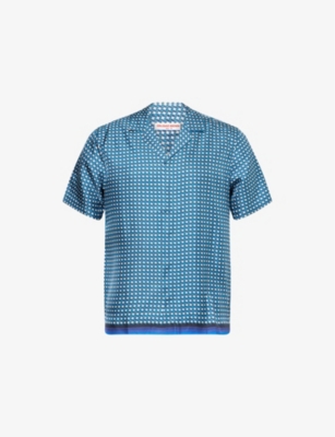ORLEBAR BROWN: Camp-Collar Short-Sleeve Silk Shirt