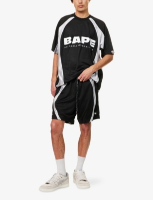 A BATHING APE: Logo-Print Jacquard Football Jersey T-Shirt