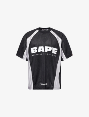 A BATHING APE: Logo-Print Jacquard Football Jersey T-Shirt