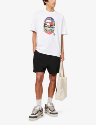A Bathing Ape Mens Black One Point Ape-head Appliqué Swim Shorts In Black