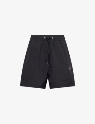 A BATHING APE: One Point Ape-Head Appliqué Swim Shorts