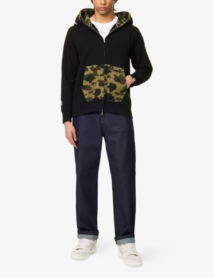 A BATHING APE: Camo Shark Relaxed-Fit Cotton Hoody