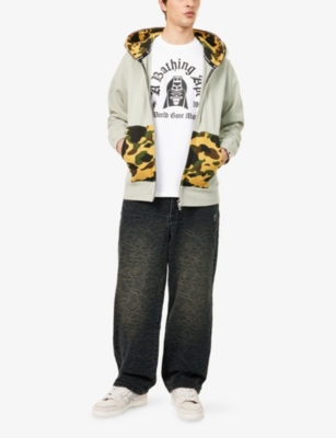 A BATHING APE: Shark Camouflage Logo-Print Cotton Hoody