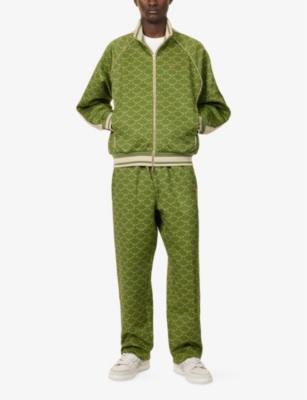 A BATHING APE: Monogram Two-Zip-Pockets Woven Track Jacket