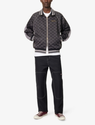 A BATHING APE: Monogram-Print Woven Track Jacket