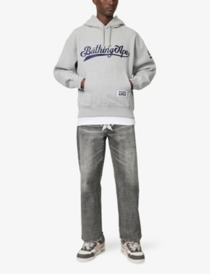 A BATHING APE: Baseball Logo-Print Cotton-Jersey Hoody