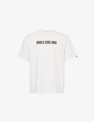 A BATHING APE: Slogan Graphic-Print Crewneck Cotton T-Shirt