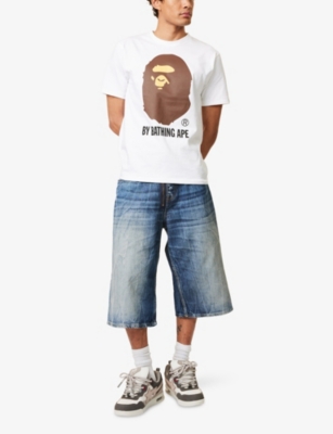 A BATHING APE: Graphic-Print Crewneck Cotton T-Shirt