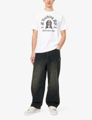 A BATHING APE: General College Crewneck Cotton-Jersey T-Shirt