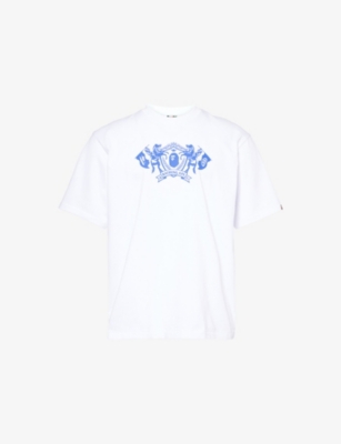 A BATHING APE: College Logo-Print Cotton T-Shirt