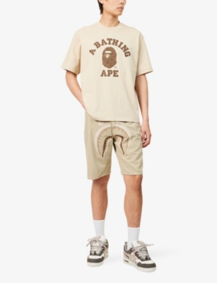 A BATHING APE: Mono College Brand-Print Cotton-Jersey T-Shirt
