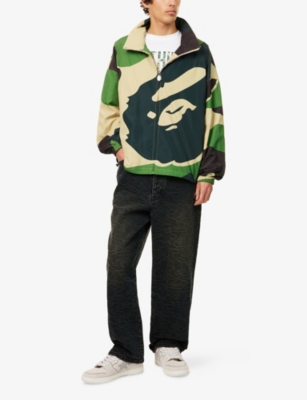 A Bathing Ape Mens Green Camo Abc Camo Windbreaker Nylon Jacket In Multi