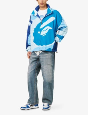 A Bathing Ape Mens Blue Camo Abc Camo Windbreaker Nylon Jacket In Blue