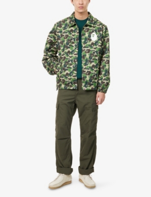 A BATHING APE: Camo NYC Coach Printed Nylon Jacket