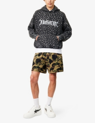 A BATHING APE: Studded Kangaroo-Pocket Cotton-Jersey Hoody