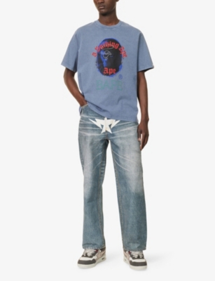 A BATHING APE: Studded Crew-Neck Cotton-Jersey T-Shirt