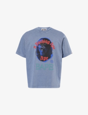 A BATHING APE: Studded Crew-Neck Cotton-Jersey T-Shirt