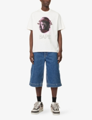A BATHING APE: Studded Crew-Neck Cotton-Jersey T-Shirt