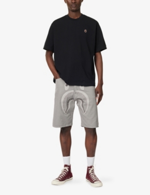 A Bathing Ape Embroidered-logo Cotton T-shirt In Black