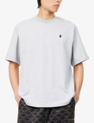 A BATHING APE: One Point Embroidered-Logo Cotton-Jersey T-shirt