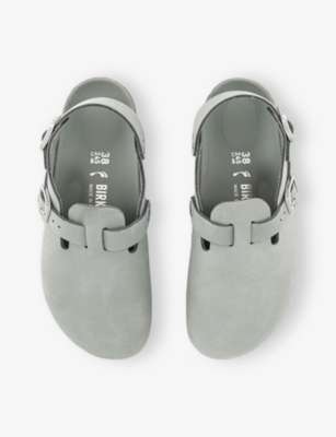 BIRKENSTOCK: Tokio Logo-Embossed Suede Slingback Clogs