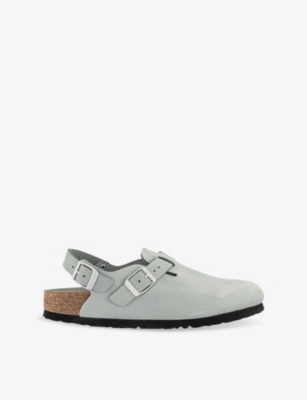 BIRKENSTOCK: Tokio Logo-Embossed Suede Slingback Clogs