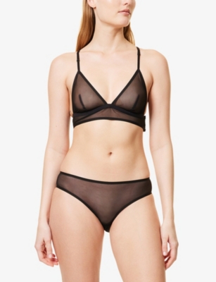 Livy Womens Bengal Embroidered Stretch Lace And Tulle Briefs Black In Black
