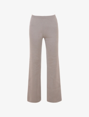 HOUSE OF CB: Hunter Straight-Leg Cotton-Blend Knitted Trousers