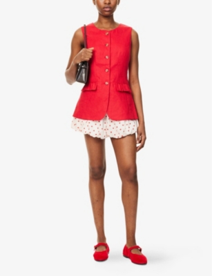 POSSE: Matilda Ruffle-Trim Linen Vest