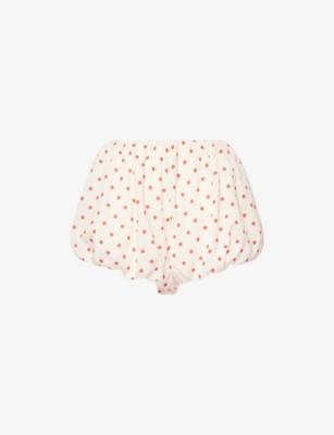 Shop Posse Womens Petite Polka Dot Aurelia Polka-dot Puffball Woven Shorts