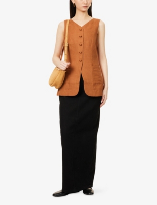 Shop Posse Womens  Lorenzo V-neck Linen Vest