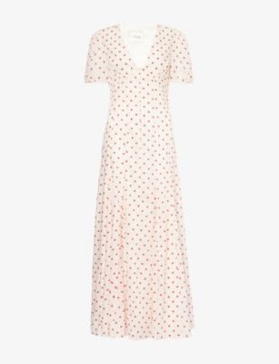 POSSE: Paloma Polka-Dot Woven Midi Dress