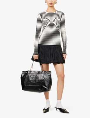 MARC JACOBS: Seamed-Up Crewneck Stripe Knitted Top