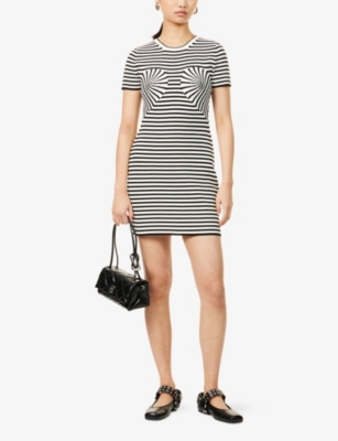 MARC JACOBS: Seamed-Up Stripe Knitted Mini Dress