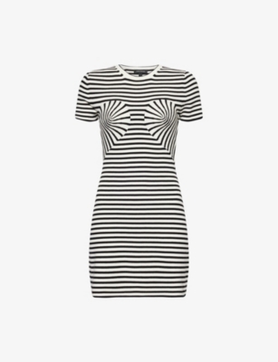 MARC JACOBS: Seamed-Up Stripe Knitted Mini Dress