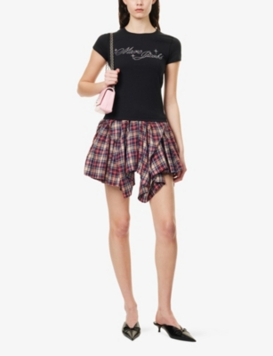 MARC JACOBS: Charm Rhinestone-Logo Shrunken Cotton-Jersey T-Shirt