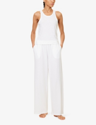 SKIN: Cadence wide-leg cotton-jersey pyjama bottoms