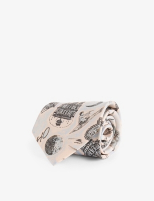 PAUL SMITH: Souvenir Graphic-Print Silk Tie