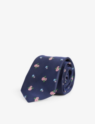 PAUL SMITH: Floral-Pattern Silk Tie