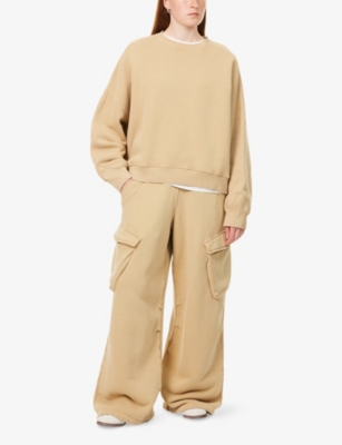 Represent Womens Iced Coffee Initial Cargo Straight-leg Cotton Jogging Bottoms Xs